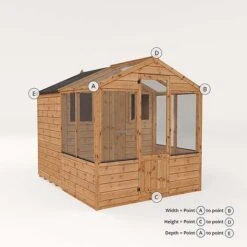 Waltons 8 X 6 Wooden Greenhouse And Garden Shiplap Storage Shed Combi -NAOMI Plant Shop 004 001 0024