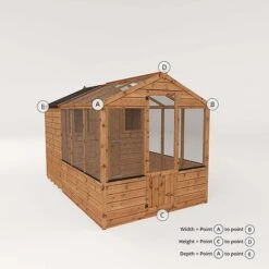 Waltons 10 X 6 Wooden Greenhouse And Garden Shiplap Storage Shed Combi -NAOMI Plant Shop 004 001 0025