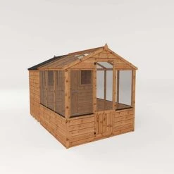 Waltons 10 X 6 Wooden Greenhouse And Garden Shiplap Storage Shed Combi -NAOMI Plant Shop 004 001 00252011