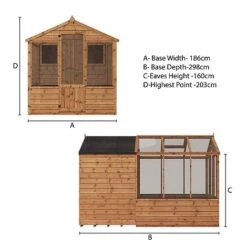 Waltons 10 X 6 Wooden Greenhouse And Garden Shiplap Storage Shed Combi -NAOMI Plant Shop 004 001 00252015