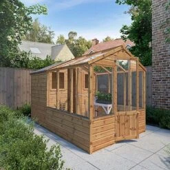 Waltons 10 X 6 Wooden Greenhouse And Garden Shiplap Storage Shed Combi