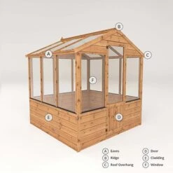 Waltons 6 X 6 Traditional Wooden Shiplap Tongue And Groove Greenhouse -NAOMI Plant Shop 004 003 00022010