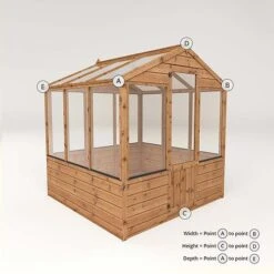 Waltons 6 X 6 Traditional Wooden Shiplap Tongue And Groove Greenhouse -NAOMI Plant Shop 004 003 0002205