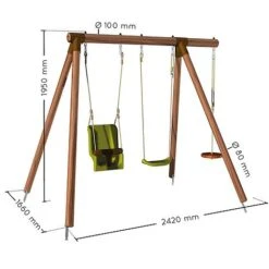 Soulet Tiago Wooden Swing Set -NAOMI Plant Shop 004493 VISUEL DIM PRODUIT
