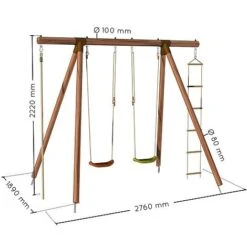 Soulet Ernest Wooden Swing Set -NAOMI Plant Shop 004496 VISUEL DIM PRODUIT