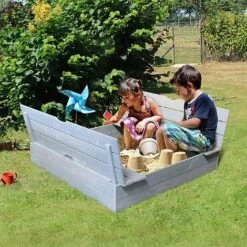 Soulet Sandpit With Folding Benches 120 X 120cm -NAOMI Plant Shop 004527 AMB 02