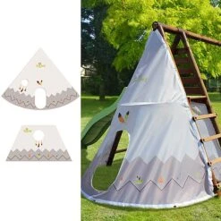 Soulet Camelia Wooden Swing Set With Slide -NAOMI Plant Shop 004636 ZOOM 05 tipi