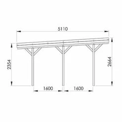 Cerland Jean Double Wooden Carport 6 X 5m -NAOMI Plant Shop 004920 Carport 2 Voitures Jean Forest Style schema1