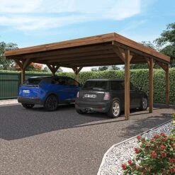 Cerland Victor Double Wooden Carport 6 X 5m