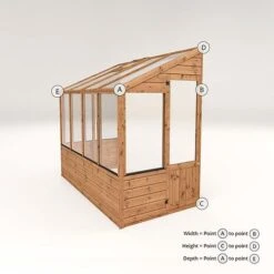 Waltons 8 X 4 Traditional Lean To Wooden Shiplap Tongue And Groove Greenhouse 19 Waltons 8 X 4 Traditional Lean To Wooden Shiplap Tongue And Groove Greenhouse -NAOMI Plant Shop 04GREENLEAN0804 V220Meaure20Visual