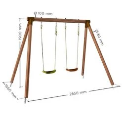 Soulet Alizee Double Wooden Swing Set -NAOMI Plant Shop 215176 VISUELS DIM PRODUIT