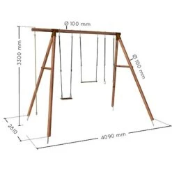 Soulet Galdar Wooden Swing Set -NAOMI Plant Shop 215330 VISUEL DIM PRODUIT