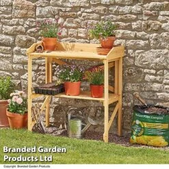 Garden Grow Wooden Two-Tier Potting Bench -NAOMI Plant Shop BENC POTTING T41740
