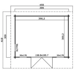 Bingham 2 Log Cabin 3.09m X 3.99m -NAOMI Plant Shop Bingham20220plan