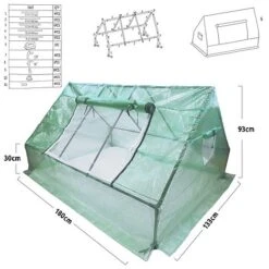 Idooka Green Mesh Garden Polytunnel -NAOMI Plant Shop Dims1