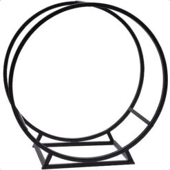 Idooka Round Indoor Contemporary Log Storage Raised Metal Design Log Holder