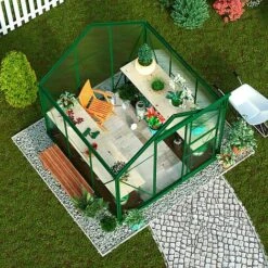Garden Grow Traditional Greenhouse 6.2 X 6.2 X 6.6ft - Green -NAOMI Plant Shop G0467 4