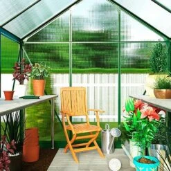 Garden Grow Traditional Greenhouse 6.2 X 6.2 X 6.6ft - Green -NAOMI Plant Shop G0467 5