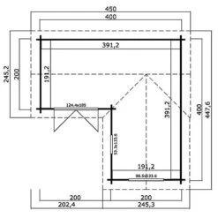 Portland L Shaped Log Cabin 4m X 4m -NAOMI Plant Shop Portland20plan