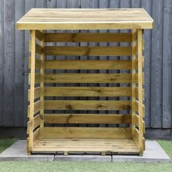 Pressure Treated 3' X 3' Log Store -NAOMI Plant Shop SI 001 001 0106 Single Log Store 0051