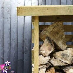 Pressure Treated 3' X 3' Log Store -NAOMI Plant Shop SI 001 001 0106 Single Log Store 0081