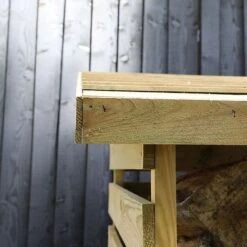 Pressure Treated 3' X 3' Log Store -NAOMI Plant Shop SI 001 001 0106 Single Log Store 0101