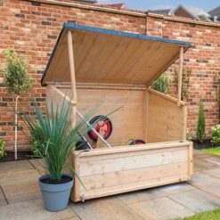 Outdoor 4 X 3 Shiplap Storage Chest -NAOMI Plant Shop SI 001 002 0021 DO Angle 002