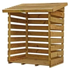 Waltons 3 X 3 Pressure Treated Single Log Storage Shed Unit -NAOMI Plant Shop SI 001 002 0024 Single Log Store 001