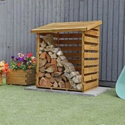 Waltons 3 X 3 Pressure Treated Single Log Storage Shed Unit