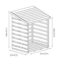 Waltons 3 X 3 Pressure Treated Single Log Storage Shed Unit -NAOMI Plant Shop SI 001 002 0024 Single Log Store 012