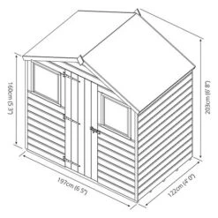 Waltons 4 X 6 Tongue And Groove Reverse Apex Garden Storage Shed -NAOMI Plant Shop SI 001 003 0149 300dpi Spec Drawing