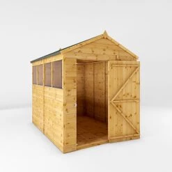 Waltons 8' X 6' Outdoor Tongue & Groove Repositionable Garden Shiplap Storage Shed -NAOMI Plant Shop SI 001 003 0163 8x6 Shiplap Apex Single Door MainDO