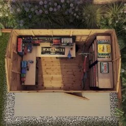 Waltons 10' X 6' Outdoor Repositionable Windowless Garden Shiplap Tongue & Groove Garden Storage Shed -NAOMI Plant Shop SI 001 003 0165 10x6 Dip Treated Shiplap Reverse Apex M4 Aerial