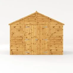 Waltons 10' X 10' Premium Shiplap Apex Roof Garden Workshop Shed -NAOMI Plant Shop SI 001 004 0095 10x10 Shiplap TG Workshop Studio Front