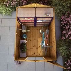 Waltons 8' X 6' Outdoor Shiplap Tongue & Groove Apex Roof Garden Security Storage Shed -NAOMI Plant Shop SI 001 004 0117 8x6 Security Shed W3 Aerial