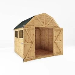 Waltons 8 X 8 Premium Outdoor Shiplap T&G Dutch Barn Garden Storage Workshop Shed -NAOMI Plant Shop SI 001 004 0121 8x8 DT Premium Shiplap Dutch Barn DD MainDO