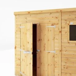 Waltons 10 X 6 Premium Shiplap Tongue And Groove Pent Roof Garden Storage Shed -NAOMI Plant Shop SI 001 004 0128 10x6 Premium Shiplap Pent Detail0022