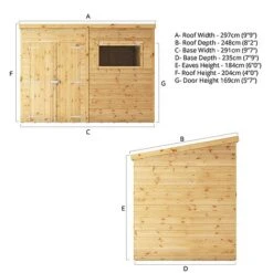 Waltons 10 X 6 Premium Shiplap Tongue And Groove Pent Roof Garden Storage Shed -NAOMI Plant Shop SI 001 004 0128 Spec Drawing 01