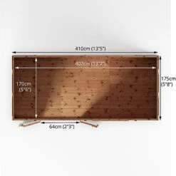 Waltons 14' X 6' Premium Shiplap Pent Roof Garden Shed -NAOMI Plant Shop SI 001 004 0130 14x6 Premium Shiplap Pent Floor Plan1