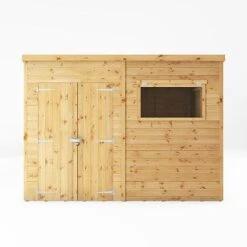 Waltons 10' X 8' Premium Shiplap Pent Roof Garden Shed -NAOMI Plant Shop SI 001 004 0131 10x8 Premium Shiplap Pent Front