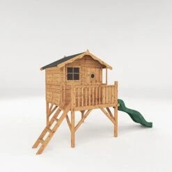 Waltons 5' X 5' Children's Tulip Playhouse With Tower & Slide -NAOMI Plant Shop SI 002 001 0007 Tulip Playhouse Tower Slide Perspective Studio