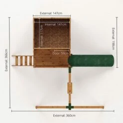 Waltons 5' X 5' Children's Tulip Playhouse With Tower & Activity Set -NAOMI Plant Shop SI 002 001 0008 Tulip Playhouse Tower and Slide Activity Floor Plan 300dpi