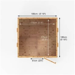 Waltons 6 X 6 Honeypot Dutch Barn Wooden Shiplap Tongue And Groove Garden Playhouse -NAOMI Plant Shop SI 002 001 0009 Floor Plan