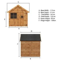 Waltons 4 X 4 Snug Apex Garden Wooden Playhouse -NAOMI Plant Shop SI 002 002 0001 Snug Spec