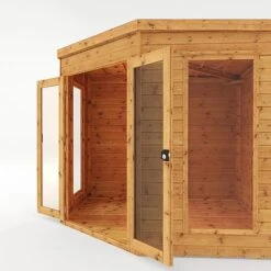 Waltons 8 X 8 Wooden Shiplap Tongue And Groove Premier Corner Summerhouse Garden Room -NAOMI Plant Shop SI 003 001 0038 8x8 Premium Corner Summerhouse Studio Detail001