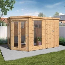 Waltons 11' X 7' Corner Summerhouse With Side Shed