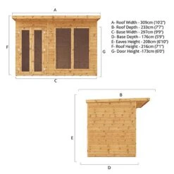Waltons 10' X 6' Pent Summerhouse -NAOMI Plant Shop SI 003 001 0081 Spec Drawing