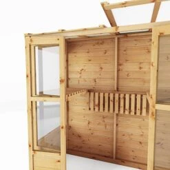 Waltons 6 X 3 Traditional Wooden Tall Wall Victorian Mini Greenhouse Potting Shed -NAOMI Plant Shop SI 004 001 0023 6x3 Traditional Tall Wall Greenhouse Detail002