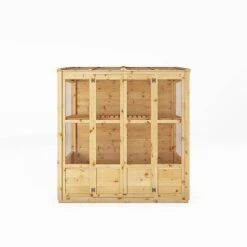 Waltons 6 X 3 Traditional Wooden Tall Wall Victorian Mini Greenhouse Potting Shed -NAOMI Plant Shop SI 004 001 0023 6x3 Traditional Tall Wall Greenhouse Front