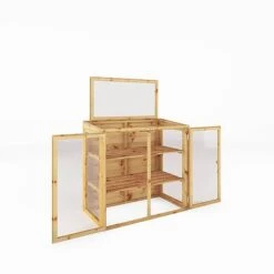 Waltons 4 X 2 Traditional Wooden Mini Greenhouse Potting Shed -NAOMI Plant Shop SI 004 001 0028 DT 4x2 Mini Greenhouse MainDO